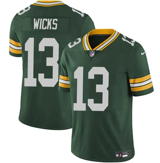 Green Green Bay Packers #13 Dontayvion Wicks 2025 Vapor Untouchable Limited Stitched Football Jersey - GBJ497