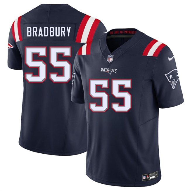 Navy New England Patriots #55 Garrett Bradbury 2025 F.U.S.E. Vapor Limited Stitched Football Jersey - NEP45