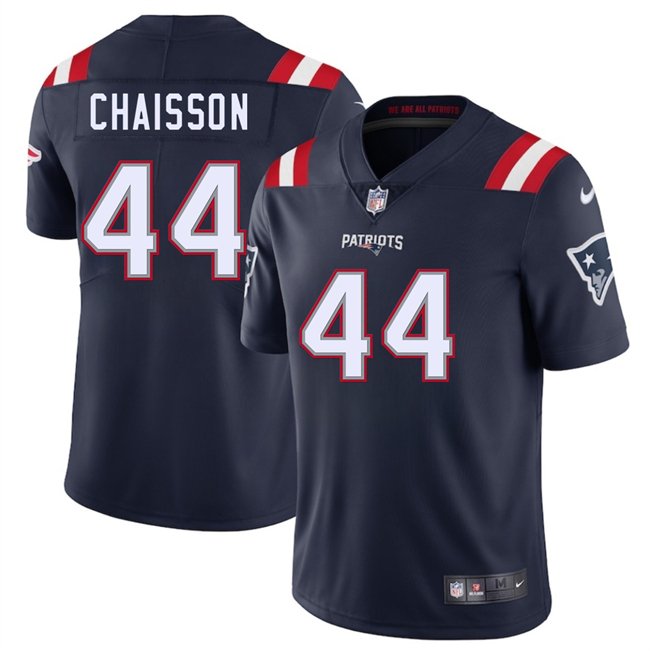 Navy New England Patriots #44 K'Lavon Chaisson 2025 Vapor Limited Stitched Football Jersey - NEP71