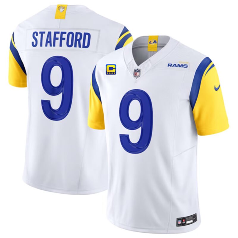 White Los Angeles Rams #9 Matthew Stafford 2023 F.U.S.E. With 4-Star C Patch Vapor Untouchable Limited Stitched Jersey - LAR611
