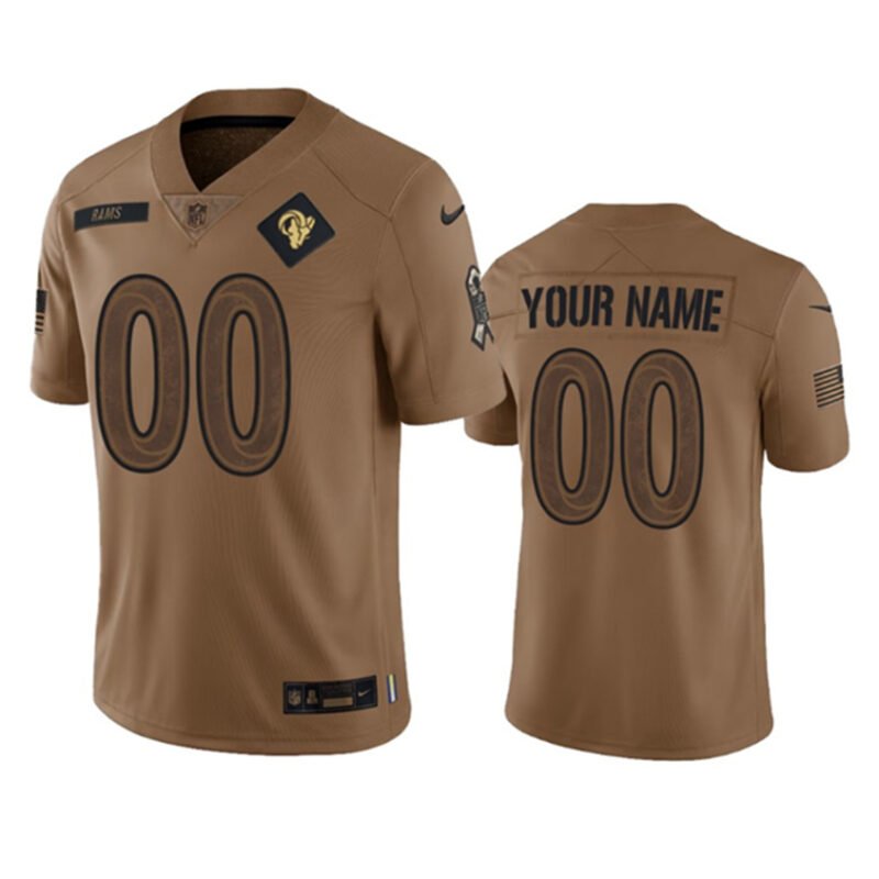 Brown Los Angeles Rams Active Player Custom 2023 Salute To Setvice Limited Stitched Football Jersey - LAR223