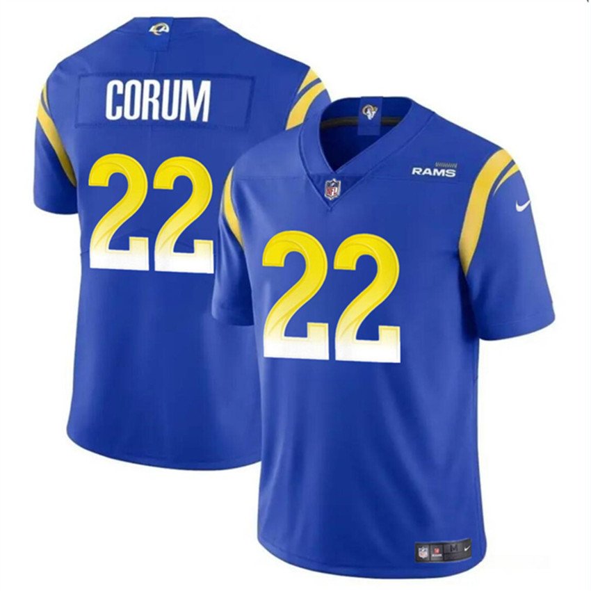 Blue Los Angeles Rams #22 Blake Corum 2024 Draft Vapor Untouchable Stitched Football Jersey - LAR547