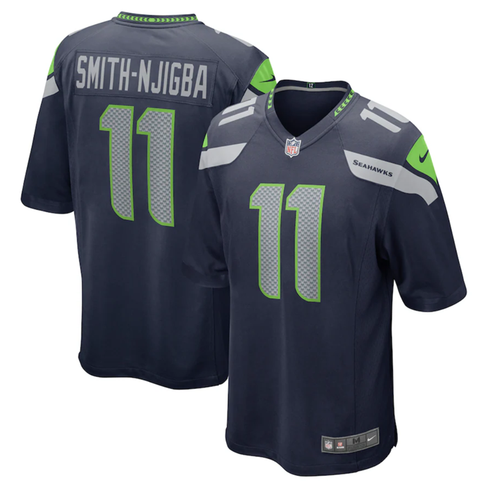 Navy Seattle Seahawks #11 Jaxon Smith-Njigba Stitched Game Jersey - SSR474