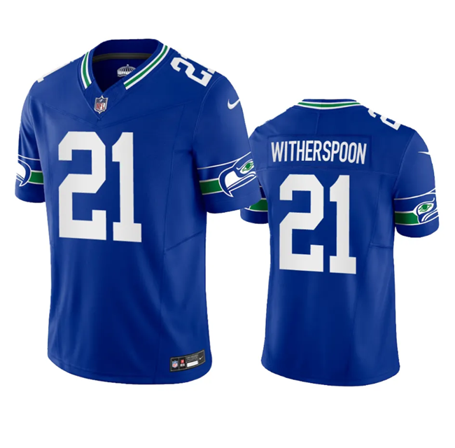 Royal Seattle Seahawks #21 Devon Witherspoon 2023 F.U.S.E. Vapor Limited Throwback Stitched Jersey