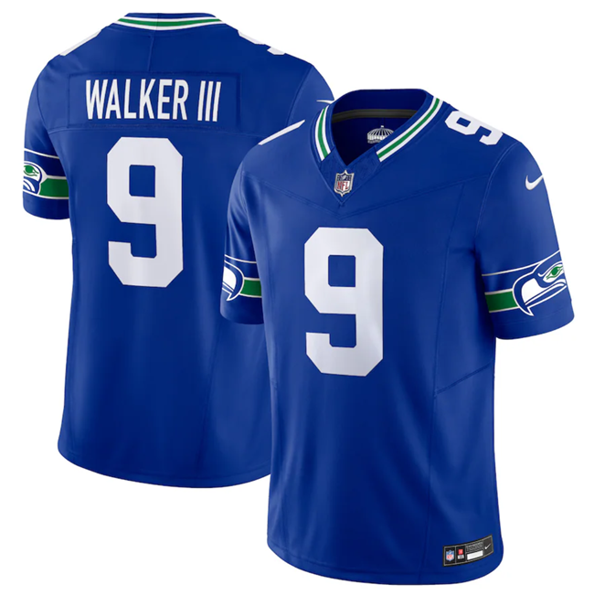 Royal Seattle Seahawks #9 Kenneth Walker III 2023 F.U.S.E. Vapor Limited Throwback Stitched Jersey