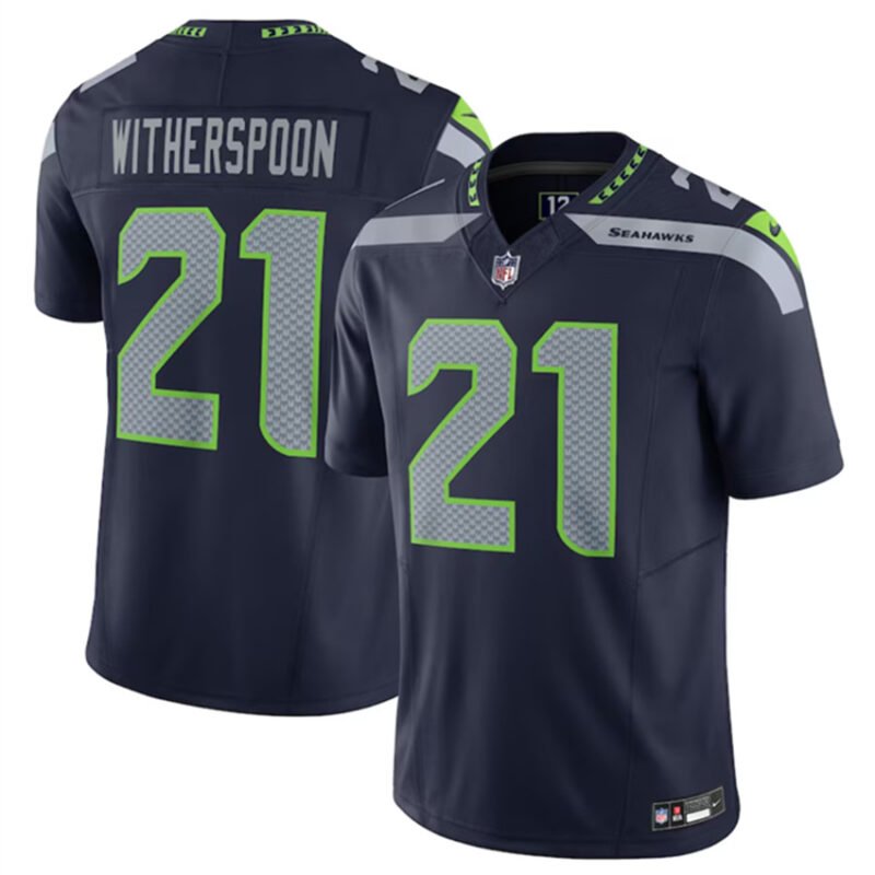 Navy Seattle Seahawks #21 Devon Witherspoon 2023 F.U.S.E. Vapor Limited Stitched Football Jersey