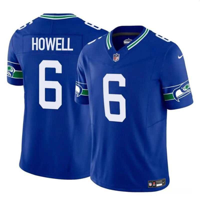 Royal Seattle Seahawks #6 Sam Howell 2023 F.U.S.E. Vapor Throwback Limited Stitched Football Jersey