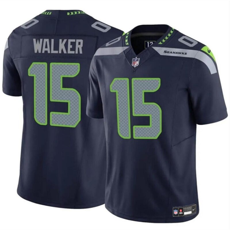 Navy Seattle Seahawks #15 P.J. Walker 2024 F.U.S.E Vapor Limited Stitched Football Jersey
