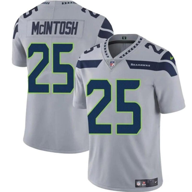Grey Seattle Seahawks #25 Kenny McIntosh Vapor Limited Stitched Football Jersey