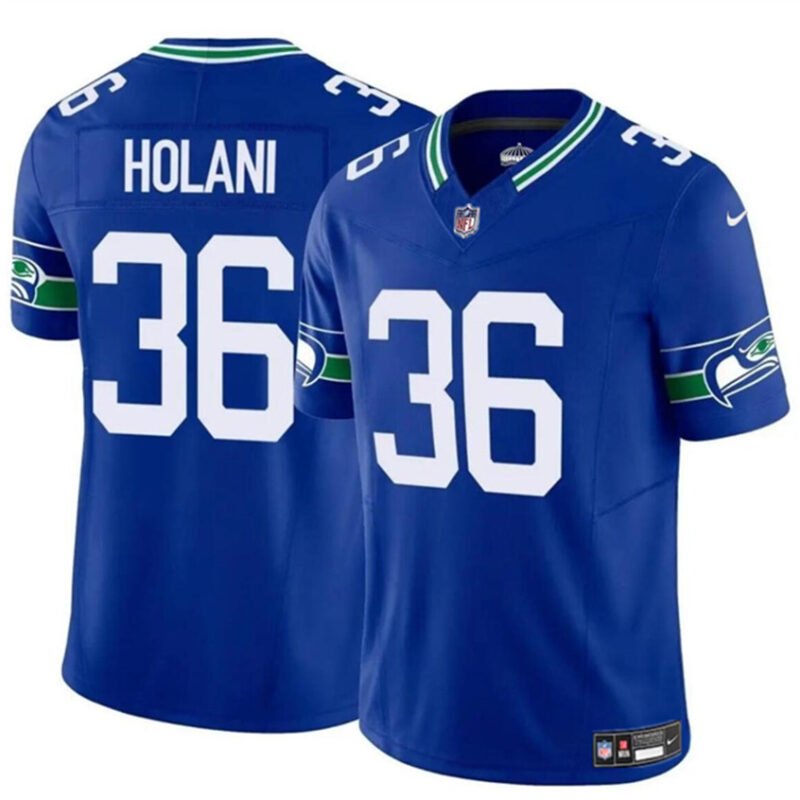 Royal Seattle Seahawks #36 George Holani 2024 F.U.S.E Throwback Vapor Limited Stitched Football Jersey