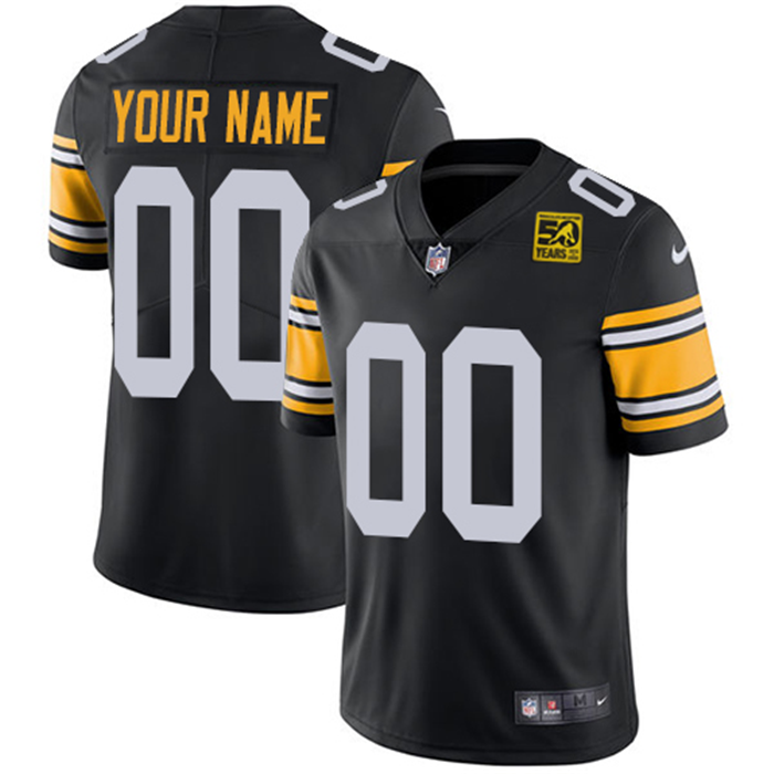 Black Pittsburgh Steelers Active Player Custom 2023 50th Anniversary Vapor Untouchable Limited Jersey - PSJ334