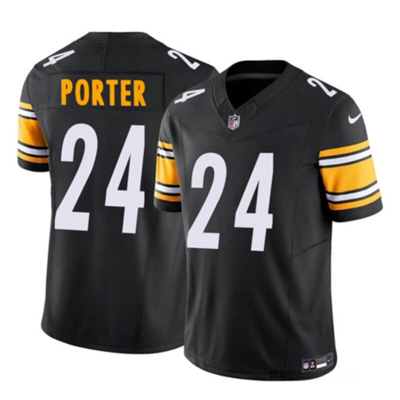 Black Pittsburgh Steelers #24 Joey Porter Jr. 2023 F.U.S.E. With Prem1ere Patch Vapor Untouchable Limited Stitched Football Jersey - PSJ826
