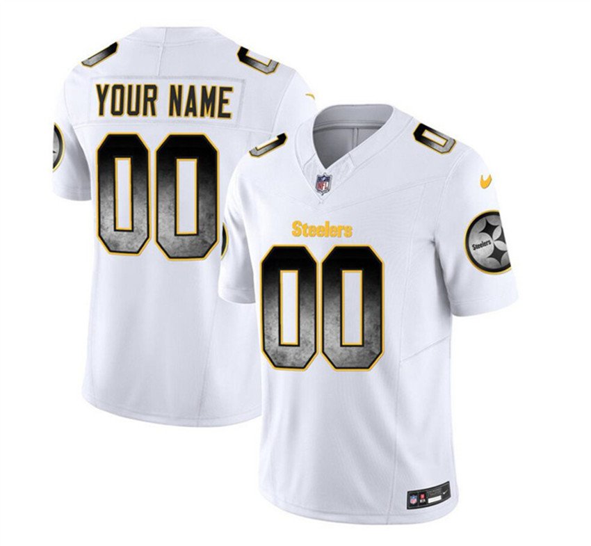 White Pittsburgh Steelers Active Player Custom 2023 F.U.S.E. Smoke Vapor Untouchable Limited Stitched Jersey - PSJ139