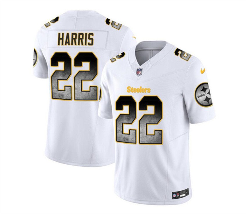 White Pittsburgh Steelers #22 Najee Harris 2023 F.U.S.E. Smoke Vapor Untouchable Limited Stitched Jersey - PSJ355