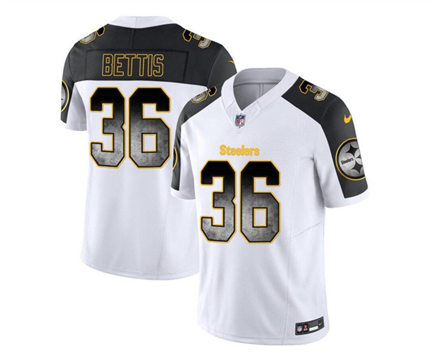 White/Black Pittsburgh Steelers #36 Jerome Bettis 2023 F.U.S.E. Smoke Vapor Untouchable Limited Stitched Jersey - PSJ304