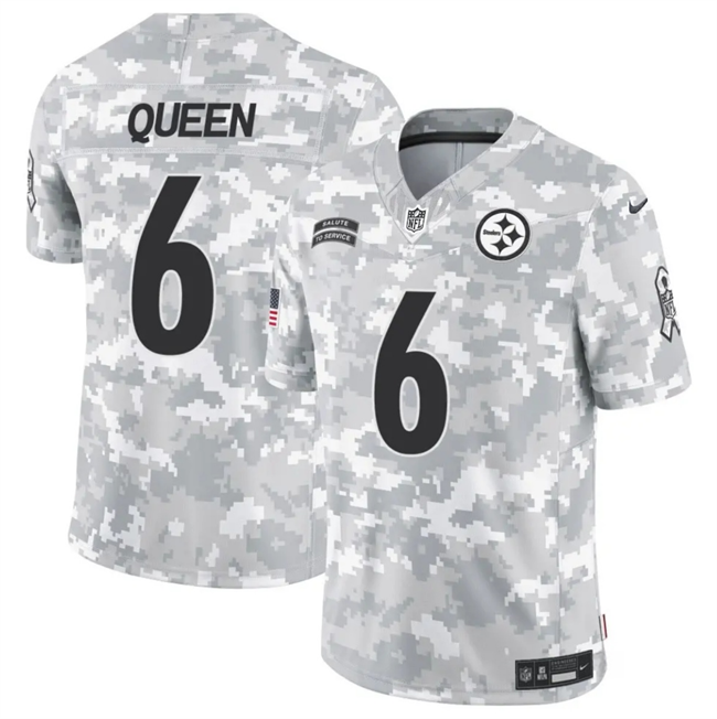 Arctic Camo Pittsburgh Steelers #6 Patrick Queen 2024 F.U.S.E Salute to Service Limited Stitched Football Jersey - PSJ682