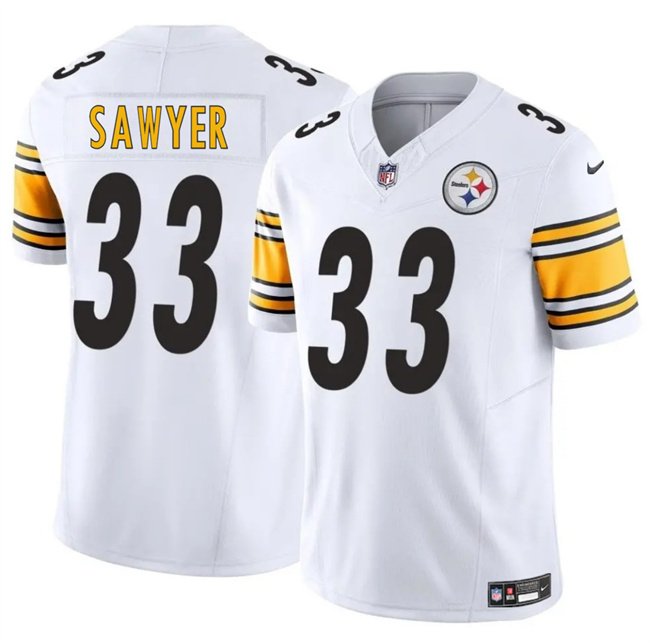 White Pittsburgh Steelers #33 Jack Sawyer 2025 Draft F.U.S.E. Vapor Limited Stitched Football Jersey - PSJ61
