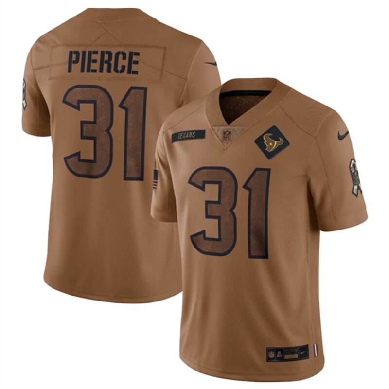 Brown Houston Texans #31 Dameon Pierce 2023 Salute To Service Limited Stitched Jersey - HTJ115