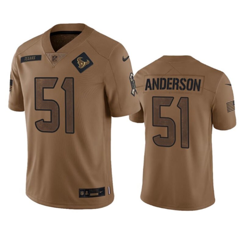 Brown Houston Texans #51 Will Anderson Jr. 2023 Salute To Service Limited Stitched Jersey - HTJ199