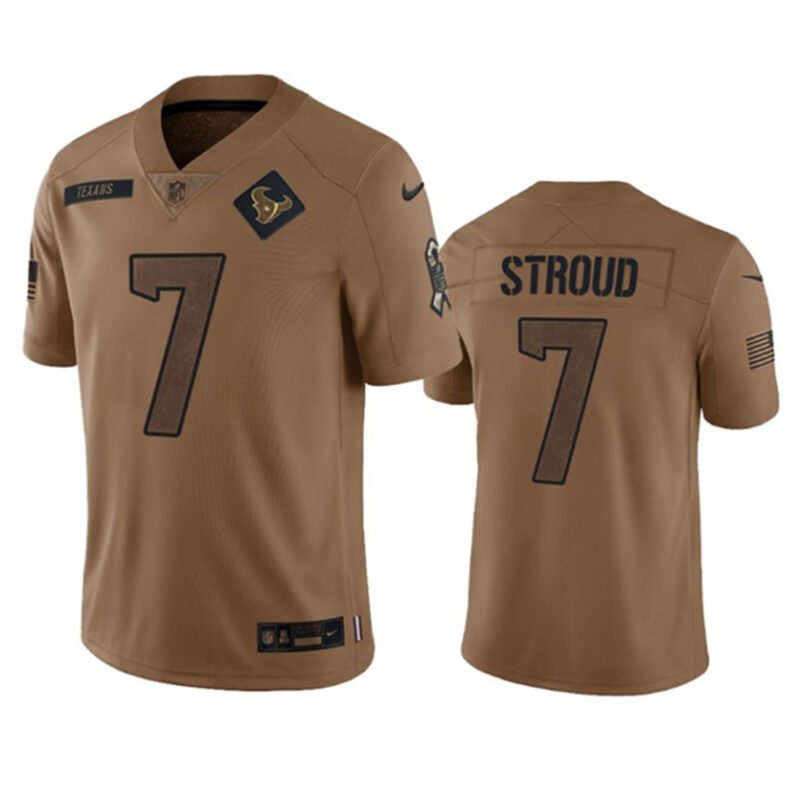 Brown Houston Texans #7 C.J. Stroud 2023 Salute To Service Limited Stitched Jersey - HTJ203
