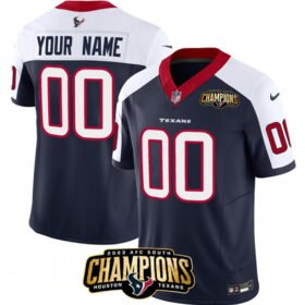 Navy/White Houston Texans Active Player Custom 2023 F.U.S.E. AFC South Champions Patch Limited Stitched Football Jersey - HTJ377