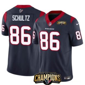 Navy Houston Texans #86 Dalton Schultz 2023 F.U.S.E. AFC South Champions Patch Vapor Untouchable Limited Stitched Football Jersey - HTJ164