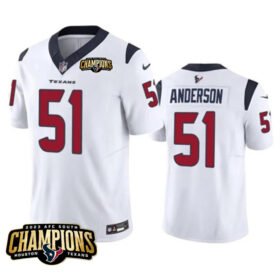 White Houston Texans #51 Will Anderson Jr. 2023 F.U.S.E. AFC South Champions Patch Vapor Untouchable Limited Stitched Football Jersey - HTJ229