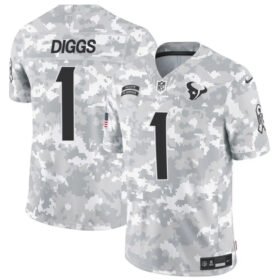 Arctic Camo Houston Texans #1 Stefon Diggs 2024 F.U.S.E Salute to Service Limited Stitched Football Jersey - HTJ123