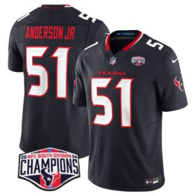 Navy Houston Texans #51 Will Anderson Jr. F.U.S.E. 2024 AFC South Division Champions Vapor Limited Stitched Football Jersey - HTJ308