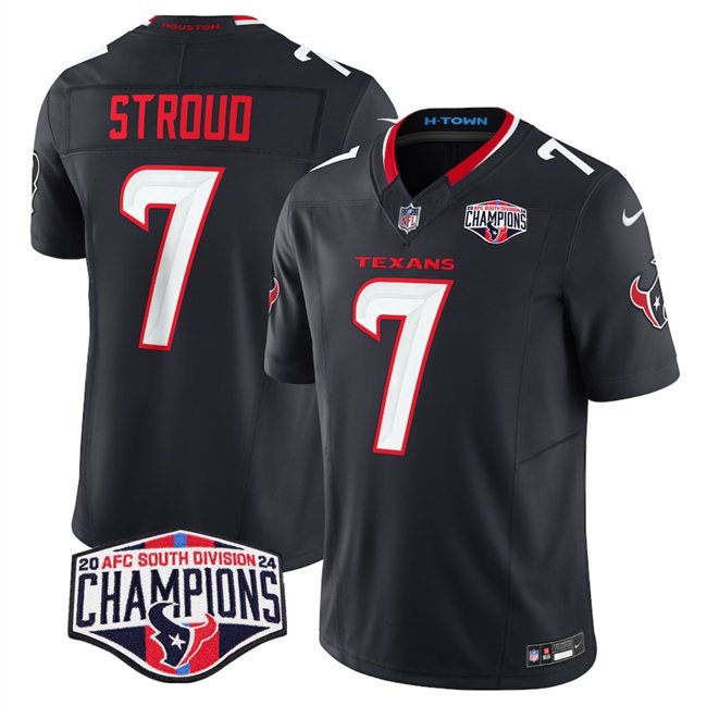 Navy Houston Texans #7 C.J. Stroud F.U.S.E. 2024 AFC South Division Champions Vapor Limited Stitched Football Jersey - HTJ113