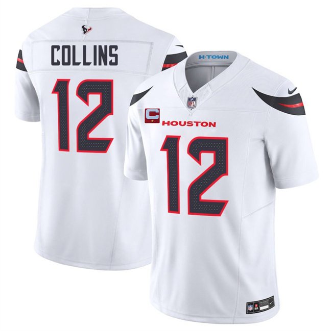 White Houston Texans #12 Nico Collins 2025 F.U.S.E. With 1-Star C Patch Vapor Limited Stitched Football Jersey - HTJ352