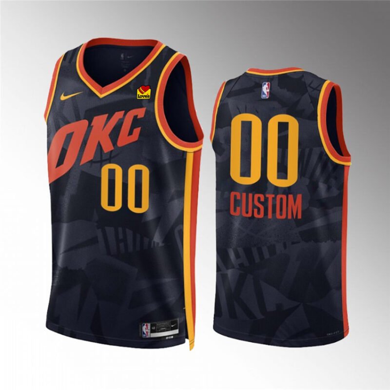 Black Oklahoma City Thunder Active Player Custom 2023/24 City Edition Stitched Basketball Jersey - OKC06
