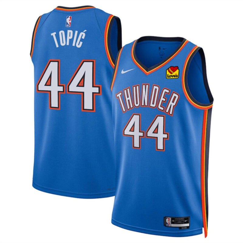 Blue Oklahoma City Thunder #44 Nikola Topi_ 2024 Draft Icon Edition Stitched Basketball Jersey - OKC109