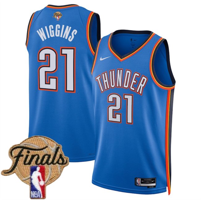 Blue Oklahoma City Thunder #21 Aaron Wiggins 2025 Icon Edition Stitched Basketball Jersey - OKC82