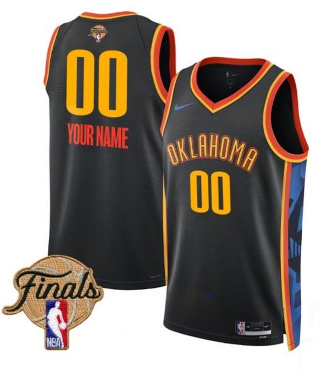 Black Oklahoma City Thunder Active Player Custom 2024/25 City Edition Stitched Basketball Jersey - OKC79