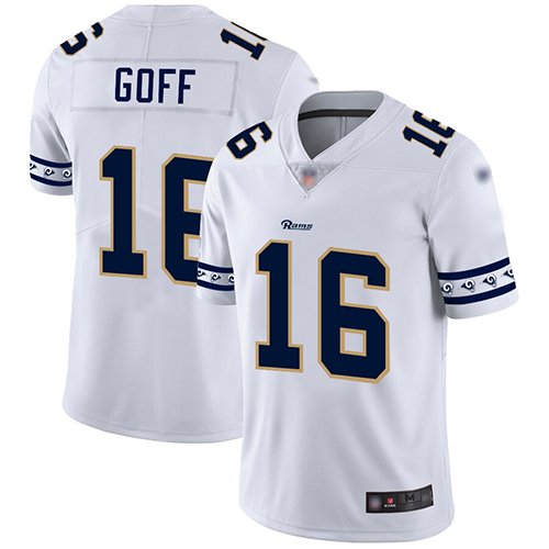 Nike Rams #16 Jared Goff White Stitched NFL Limited Team Logo Fashion Jersey - LAR77