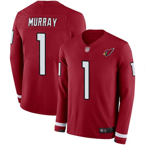Nike Cardinals #1 Kyler Murray Red Team Color Stitched NFL Limited Therma Long Sleeve Jersey - ACJ350