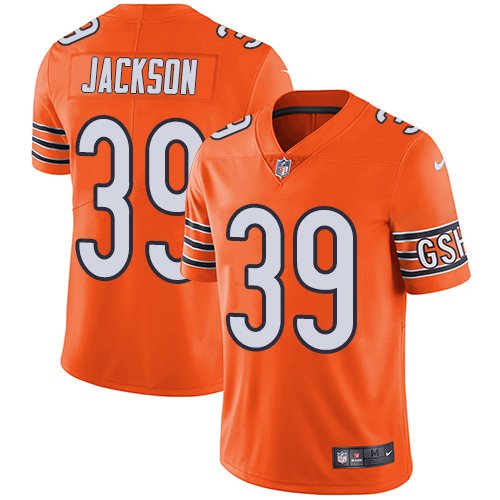 Nike Bears #39 Eddie Jackson Orange Stitched NFL Limited Rush Jersey - CBJ578