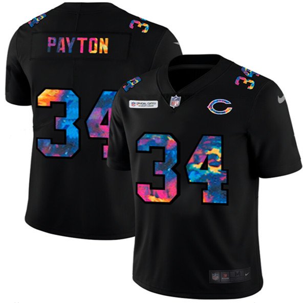 Chicago Bears Black #34 Walter Payton 2020 Crucial Catch Limited Stitched Jersey - CBJ308
