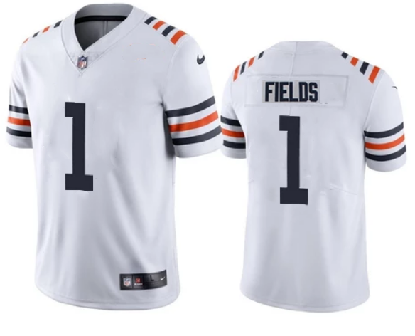 White Chicago Bears #1 Justin Fields Vapor Untouchable Limited Stitched Jersey - CBJ604