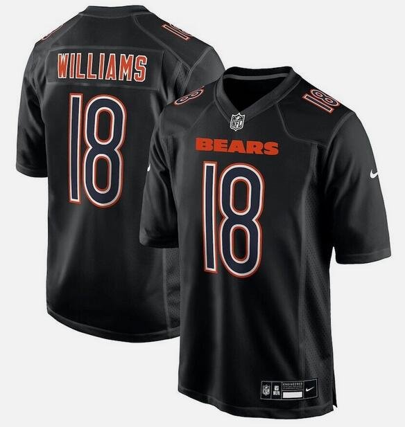 Black Chicago Bears #18 Caleb Williams Fashion Stitched Game Jersey - CBJ345