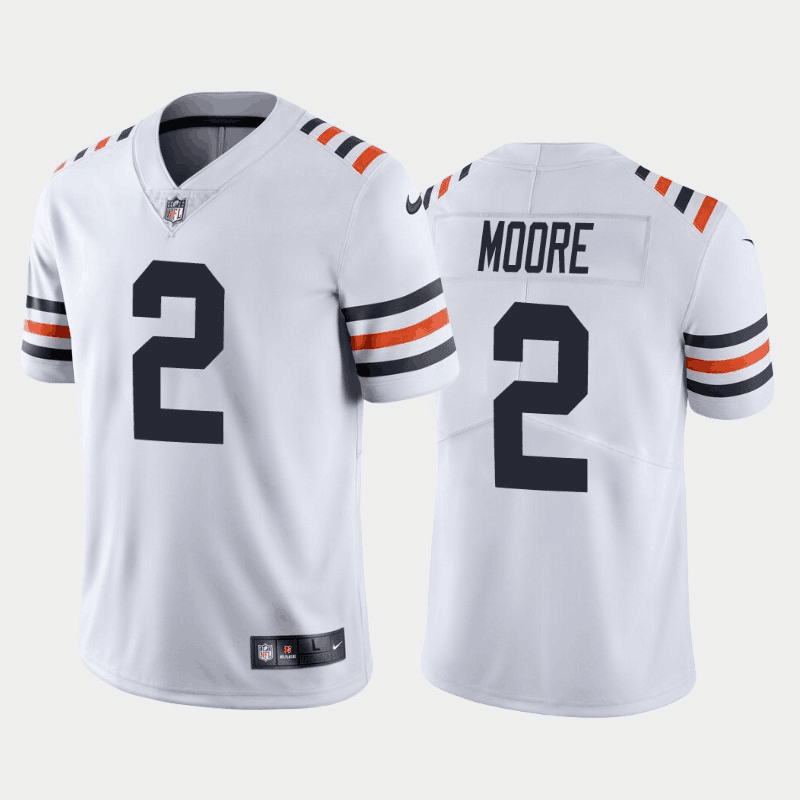 White Chicago Bears #2 D.J. Moore Limited Stitched Football Jersey - CBJ32