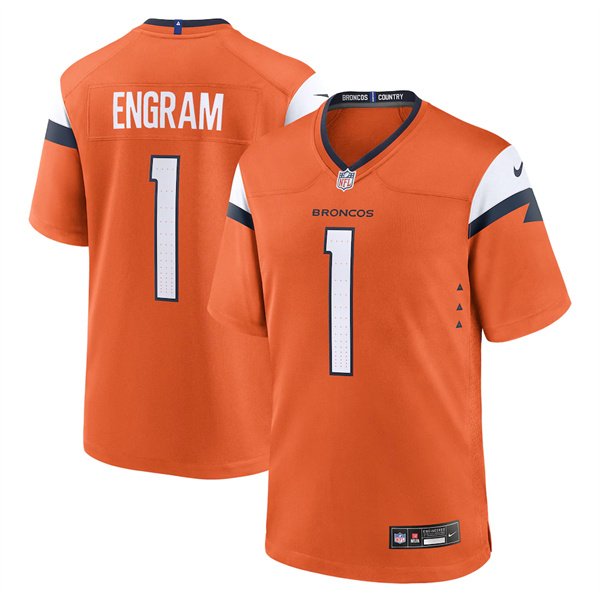 Orange Denver Broncos #1 Evan Engram 2025 Alternate Stitched Game Jersey