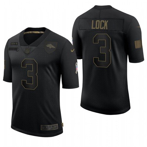 Denver Broncos Black #3 Drew Lock 2020 Salute To Service Limited Stitched Jersey