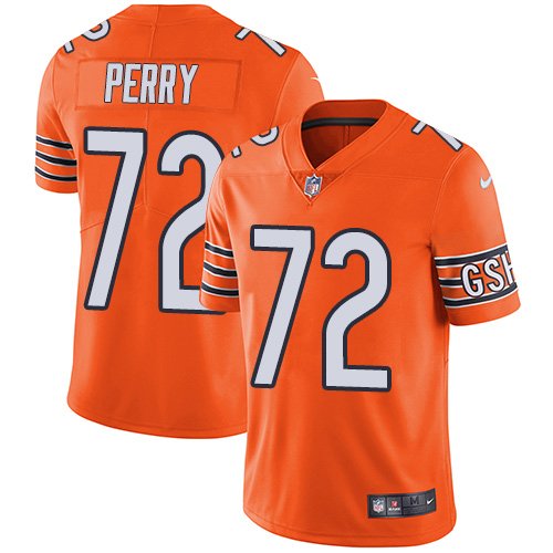 Nike Bears #72 William Perry Orange Stitched NFL Limited Rush Jersey - CBJ629
