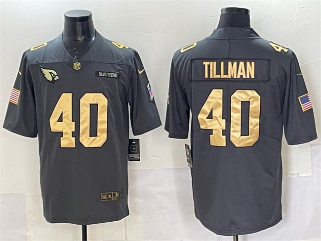 Grey/Gold Arizona Cardinals #40 Pat Tillman Salute To Service Limited Stitched Jersey - ACJ123