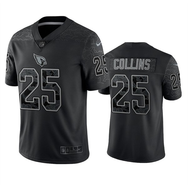 Black Arizona Cardinals #25 Zaven Collins Reflective Limited Stitched Football Jersey - ACJ14