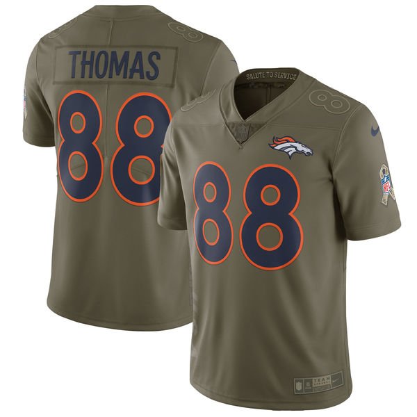 Olive Denver Broncos #88 Demaryius Thomas Salute To Service Limited Stitched Jersey