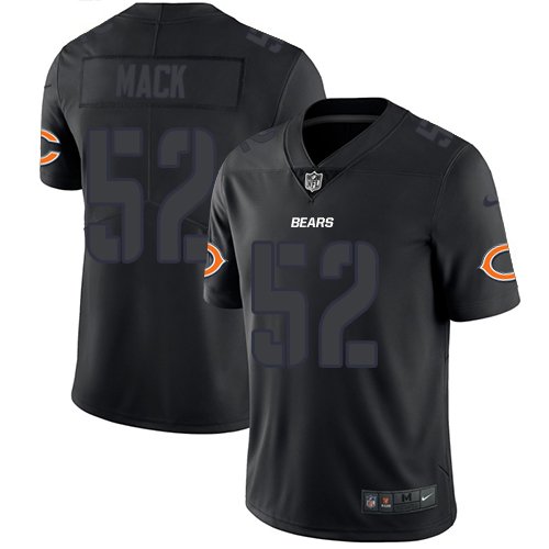 Nike Bears #52 Khalil Mack Black Stitched NFL Limited Rush Impact Jersey - CBJ133