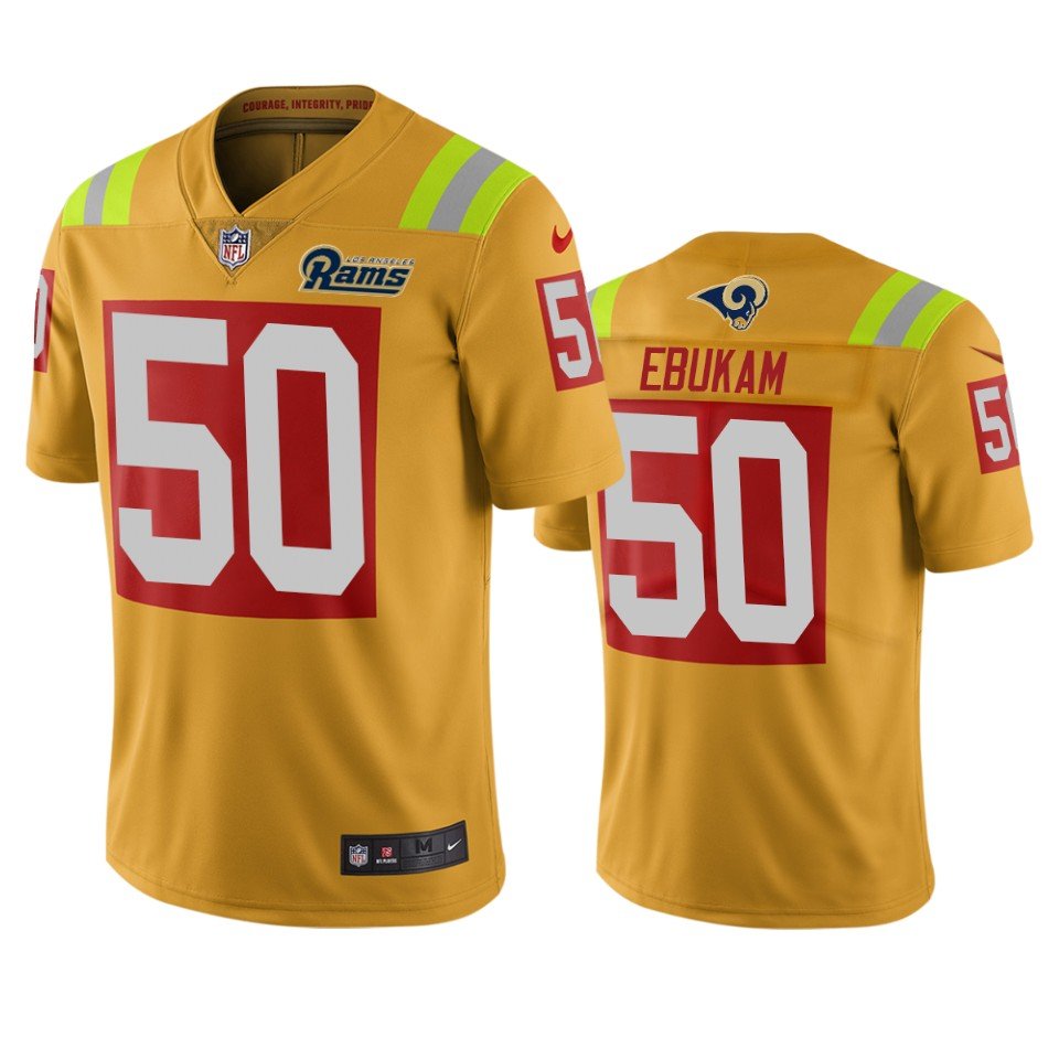 Los Angeles Rams #50 Samson Ebukam Gold Vapor Limited City Edition NFL Jersey - LAR413